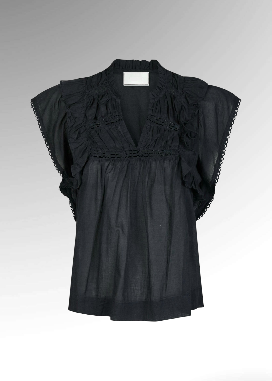 Linnéa Kiruna blouse Nahaufnahme in Blau – Scandi Damenmode | Vera Stockholm