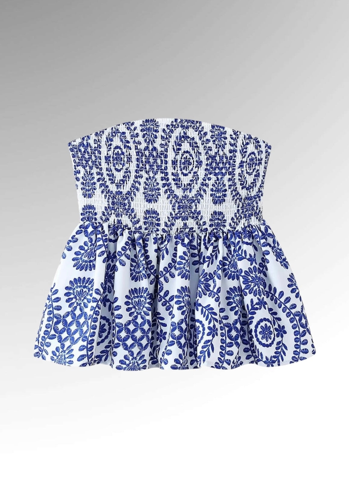 Ylva Västerås top Detailaufnahme in Blau – Vera Stockholm