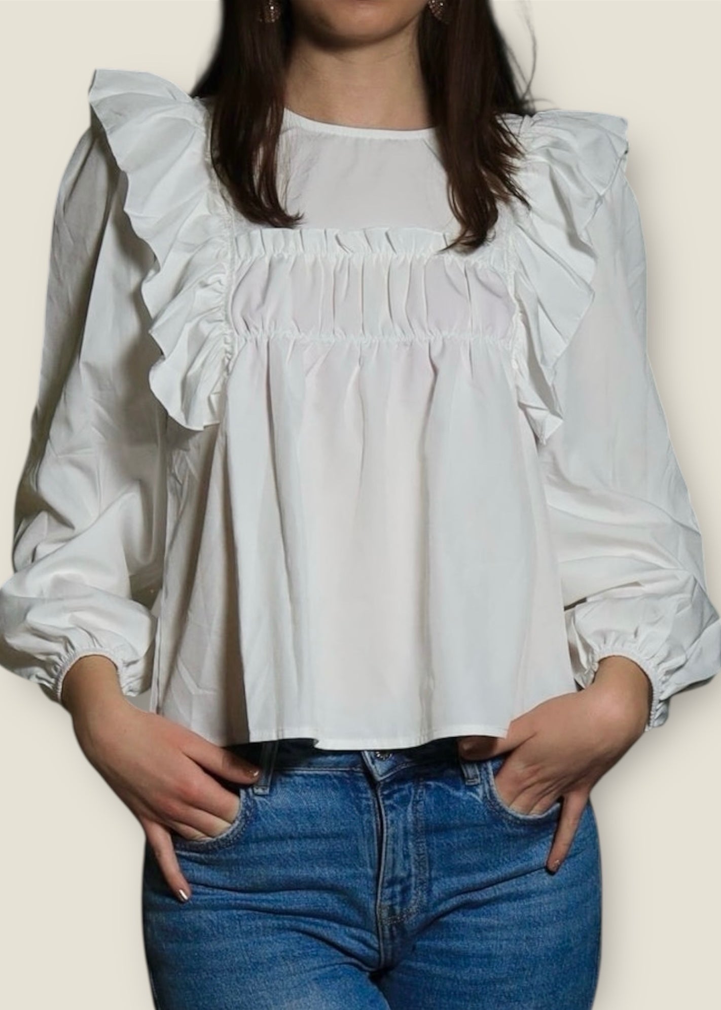 Mia Langsjön blouse – Bluse Damen in Weiß | Vera Stockholm