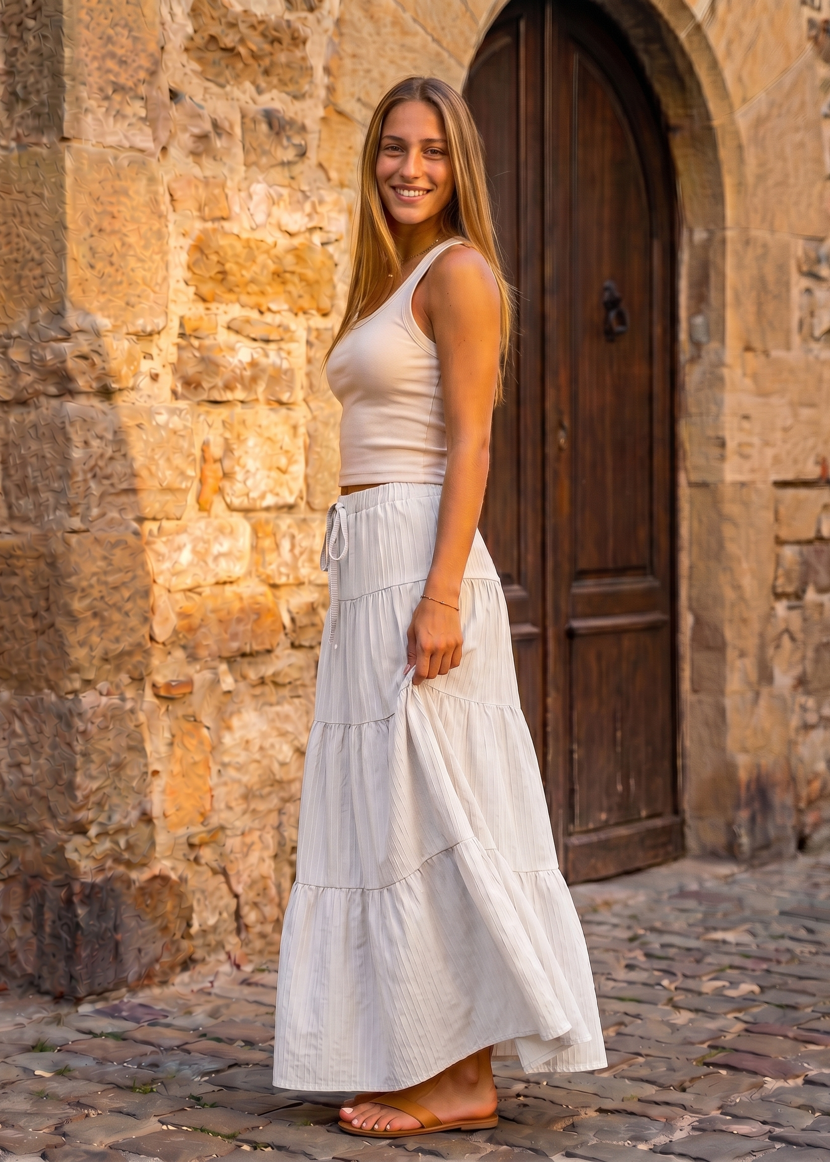 Elin Österlen Skirt Seitenansicht in Weiß – Scandi Style | Vera Stockholm